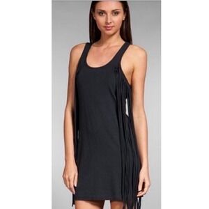 Nightcap Fringe Tank Dress‎ Sleeveless Festival Party Black Size 3